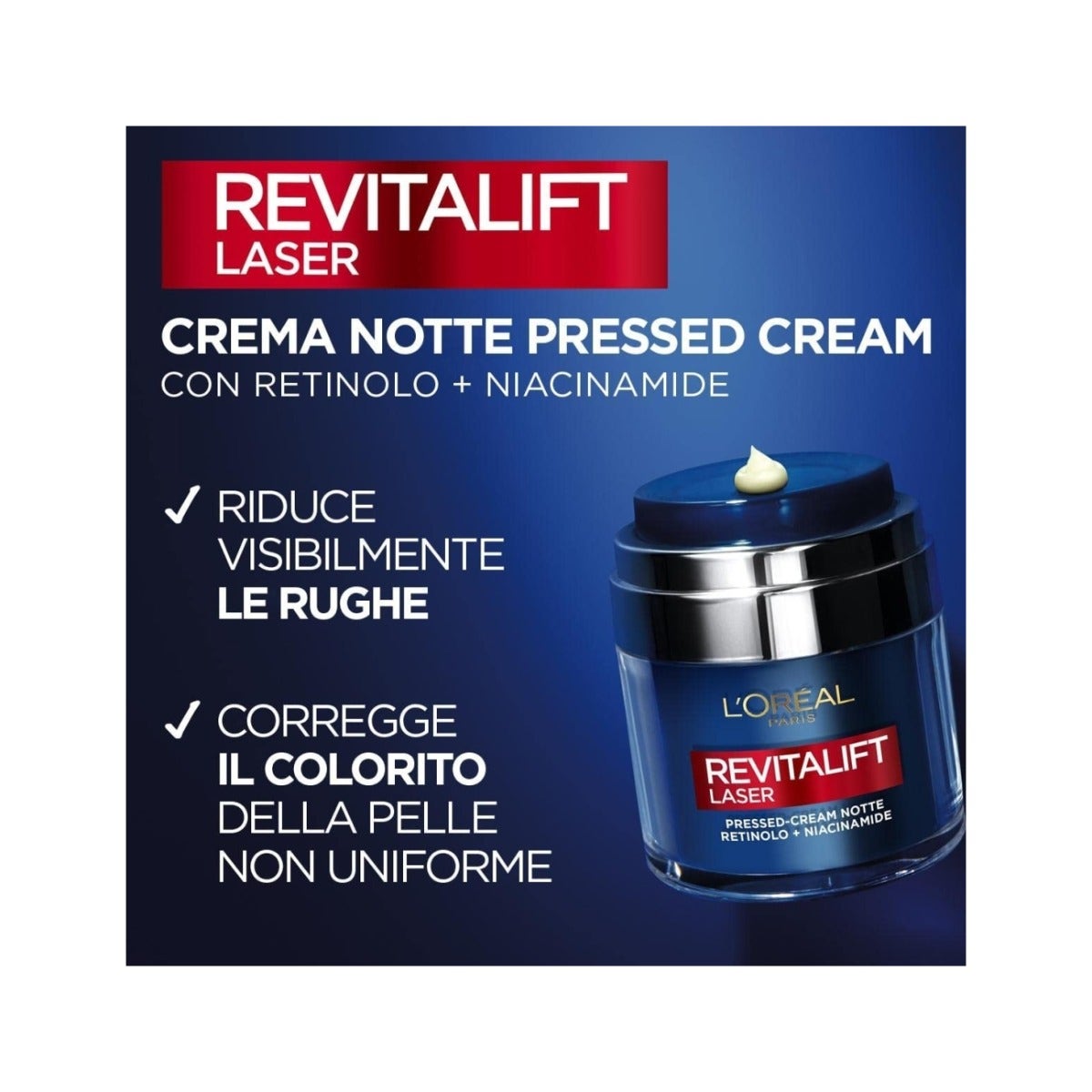 L'Oréal Paris Revitalift Laser Pressed Cream Notte Anti Rughe Viso 50ml