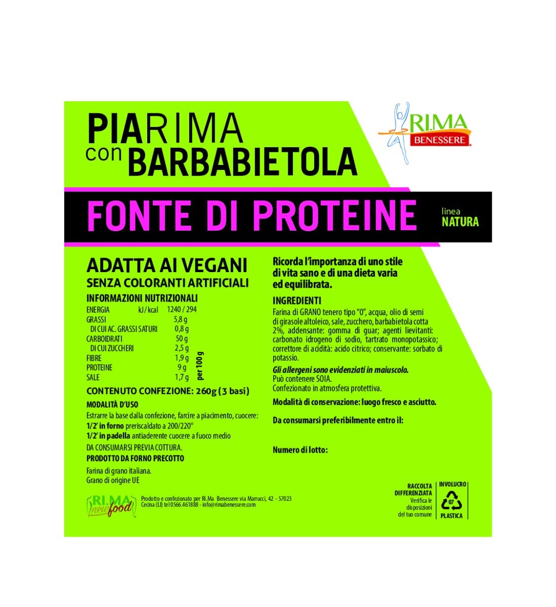 Rima Piadina Gusto Barbabietola 260g