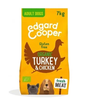 Edgard & Cooper Adult Tacchino E Pollo Biologici Senza Glutine Crocchette per Cani 7 Kg