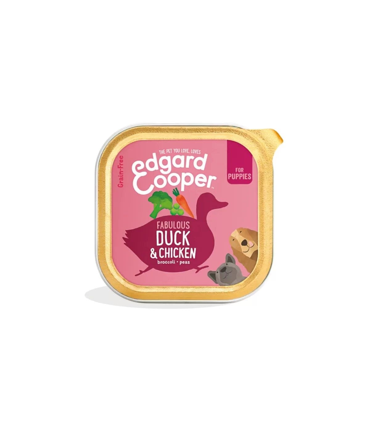 Edgard & Cooper Puppy Pato y Pollo sin Cereales Comida Húmeda para Perros 150 g