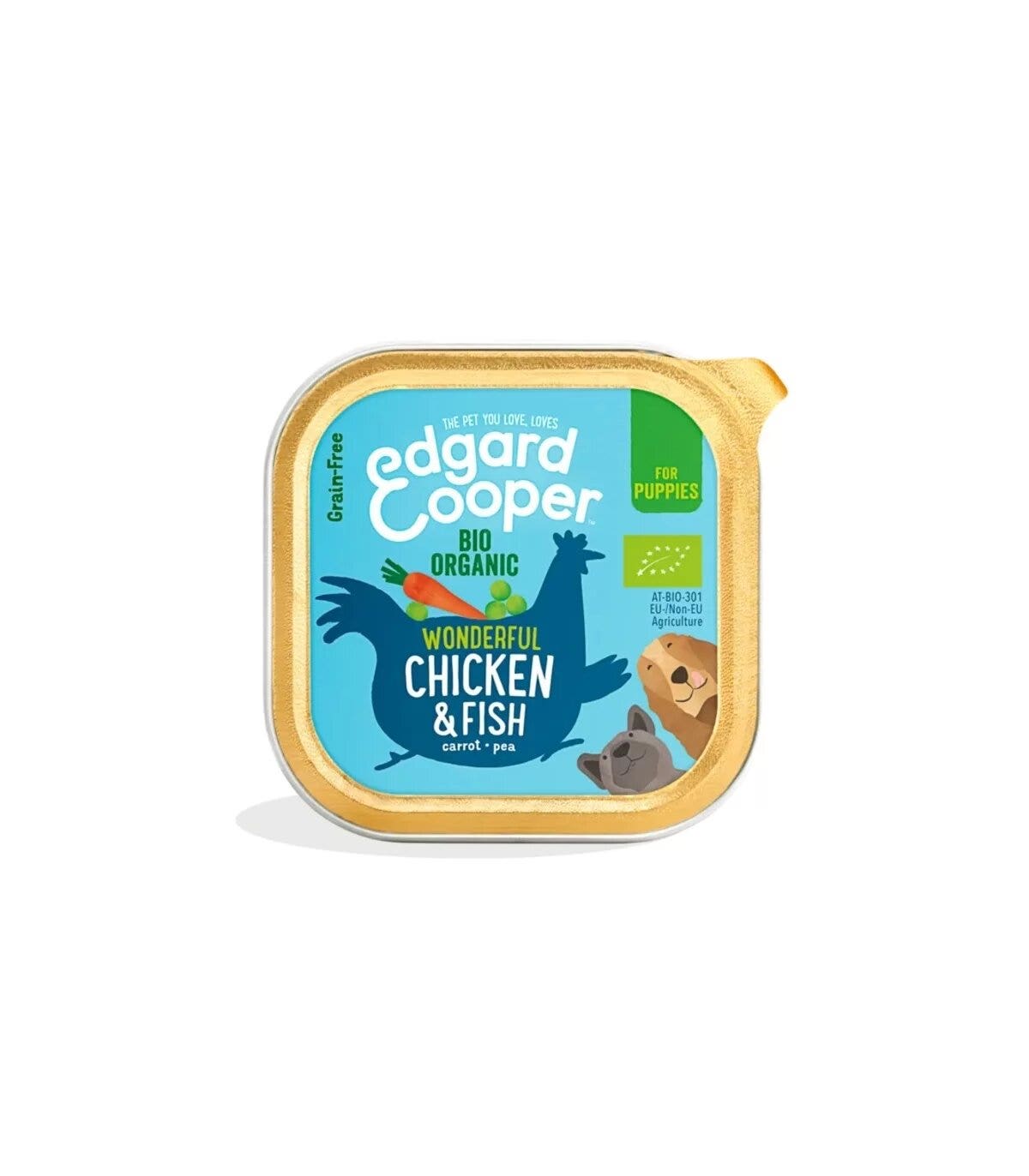 Edgard & Cooper Puppy Pollo y pescado ecológicos sin cereales, comida húmeda para perros, 100 g