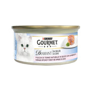 Purina Gourmet Diamant Fiocchi Tonno Naturale Gelée Con Gamberetti Per Gatti Lattina 85g