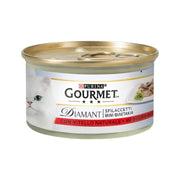 Purina Gourmet Diamant Tiras de ternera natural para gatos, lata de 85 g