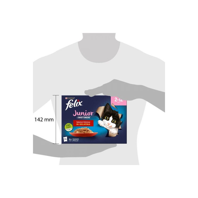 Purina Felix Le Ghiottonerie Junior Sabor a ternera/pollo Comida húmeda para gatitos Sobres 12x85 g