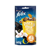 Purina Felix Party Mix Cheezy con Quesos, Snack para Gatos Adultos, Bolsa de 60 g