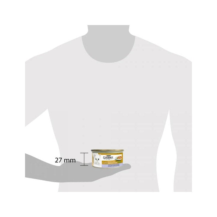 Purina Gourmet Gold Cubitos en salsa con ternera y verduras para gatos, lata de 85 g