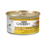 Purina Gourmet Gold Paté de pollo, zanahorias y calabacines para gatos, lata de 85 g