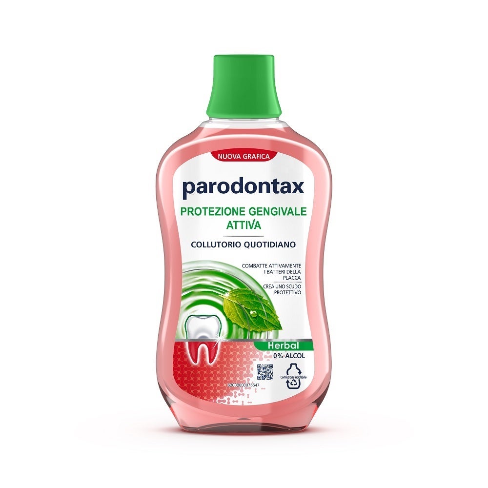 Parodontax Herbal Enjuague bucal diario para la protección de las encías y un aliento fresco, sin alcohol, 500 ml