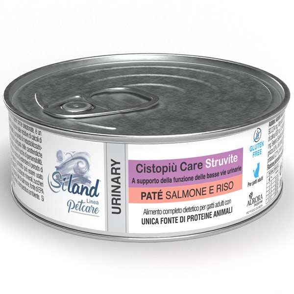 Siland Cistopiù Care Struvite Comida húmeda de salmón y arroz para gatos 85 g
