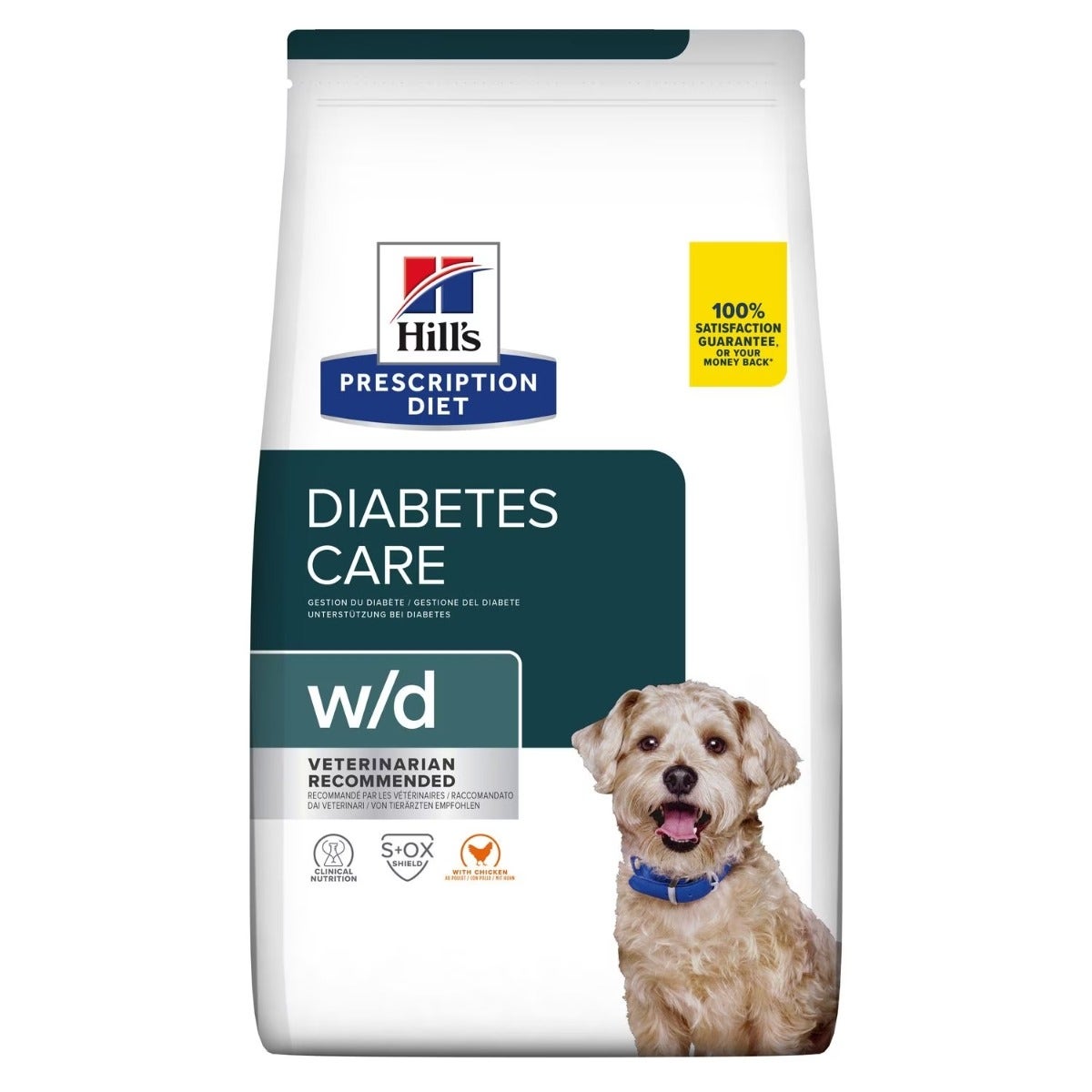 Hill's Prescription Diet Diabetes Care w/d Croquetas con pollo para perros adultos, saco de 10 kg