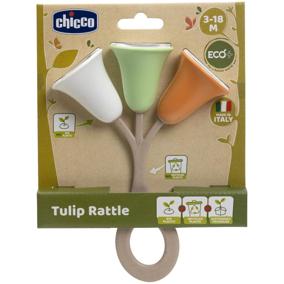 Chicco Eco+ Sonajero Tulipán 3-18 meses 1 unidad