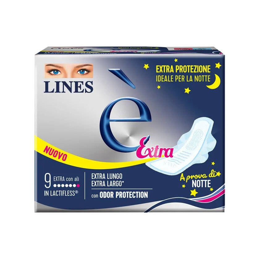 Lines è 9 Assorbenti Extra Lunghi con Ali