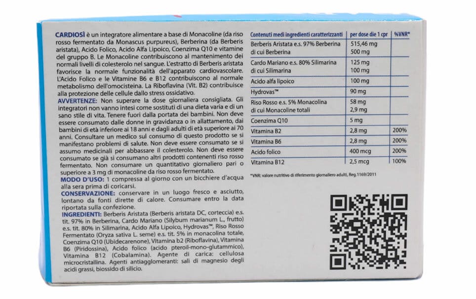 Galenica Senese Cardiosì Plus New, 20 comprimidos de 1200 mg