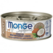 Monge Supreme Atún, Arroz Integral y Coco, Comida Húmeda para Gatos Adultos 80 g