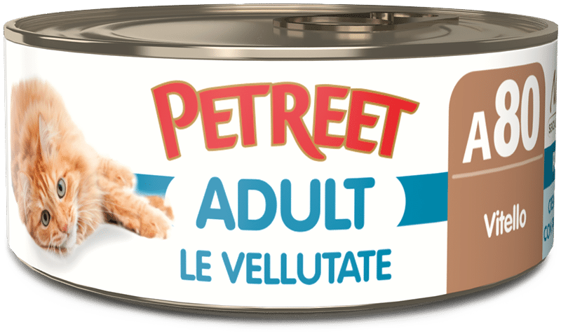 Petreet Crema de ternera, comida húmeda para gatos adultos, tarro de 70 g