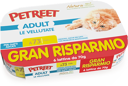 Petreet Crema de pollo, comida húmeda para gatos adultos, 6 x 70 g