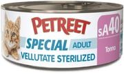 Petreet Crema de atún, comida húmeda para gatos esterilizados, tarro de 70 g