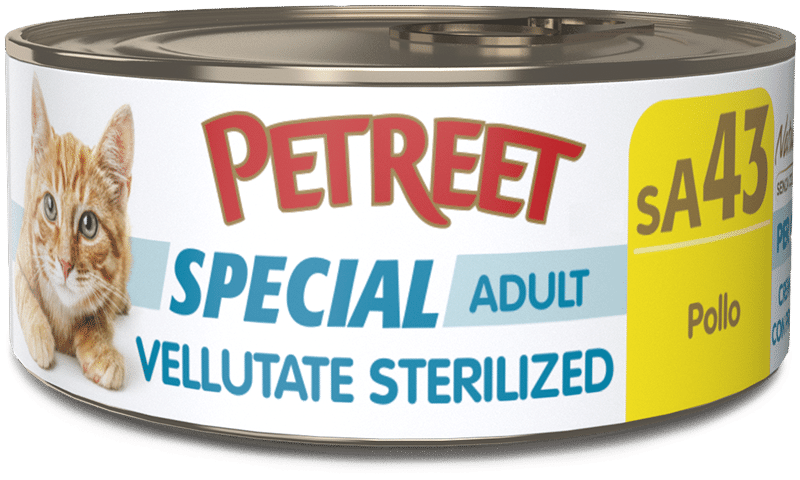 Petreet Crema de Pollo, Comida Húmeda para Gatos Esterilizados, Bote de 70 g