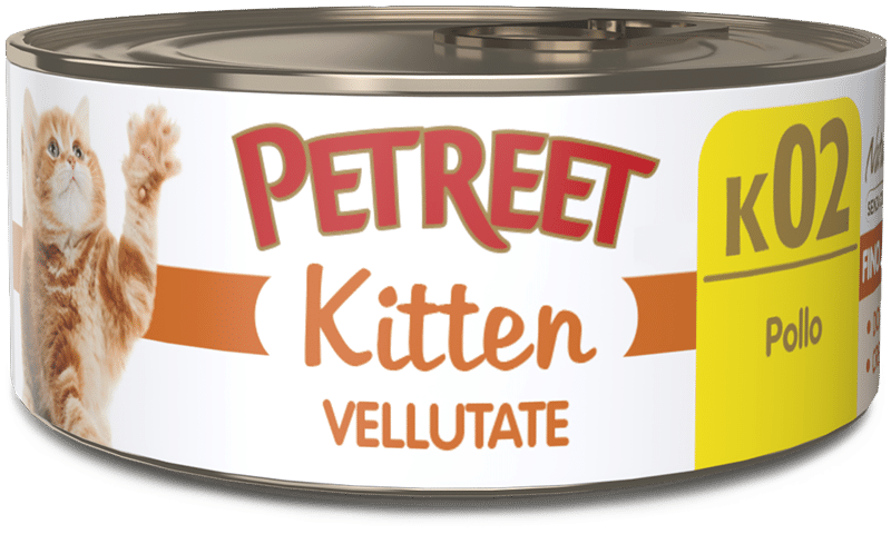 Petreet Crema de pollo, comida húmeda para gatitos, tarro de 60 g