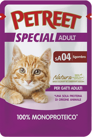 Petreet Monoproteico Sgombro Cibo Umido Gatto Adulto Bustina 70g