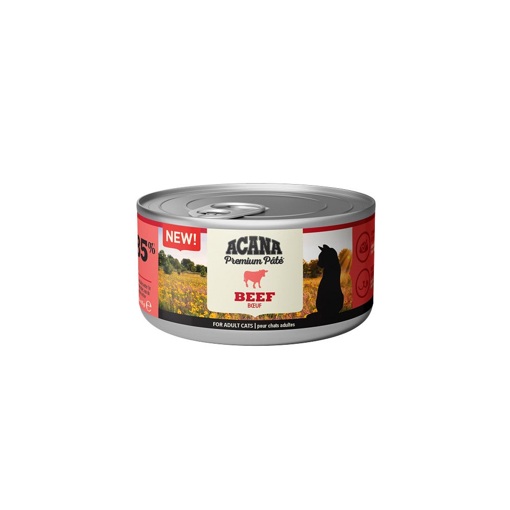 Acana Comida húmeda para gatos Premium, paté con ternera, lata de 85 g
