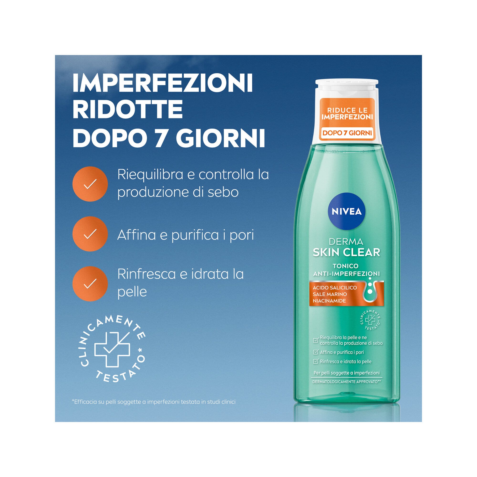 Nivea Derma Skin Clear Tonico Anti-imperfezioni Tonico Viso Per la Cura della Pelle Grassa 200ml