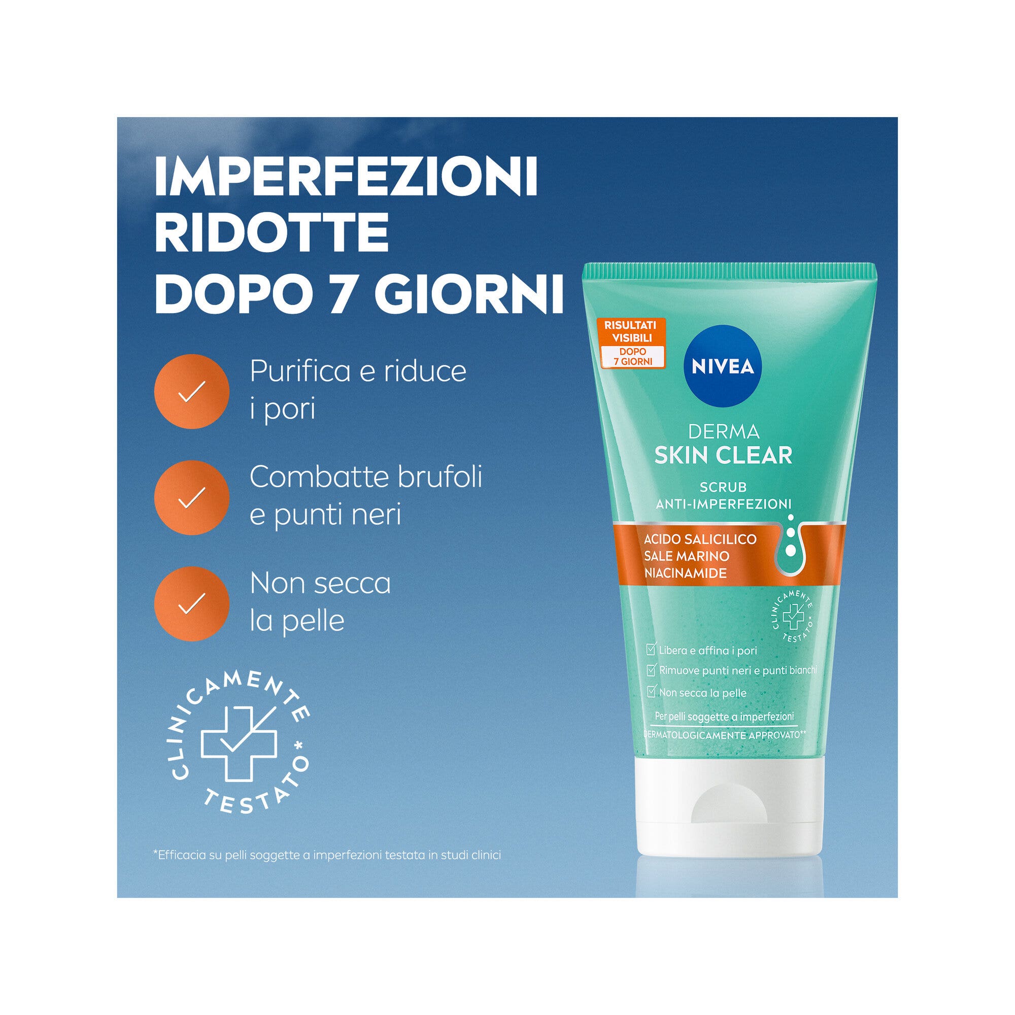 Nivea Derma Skin Clear Scrub Viso Anti-imperfezioni Per La Cura Della Pelle Grassa 150ml