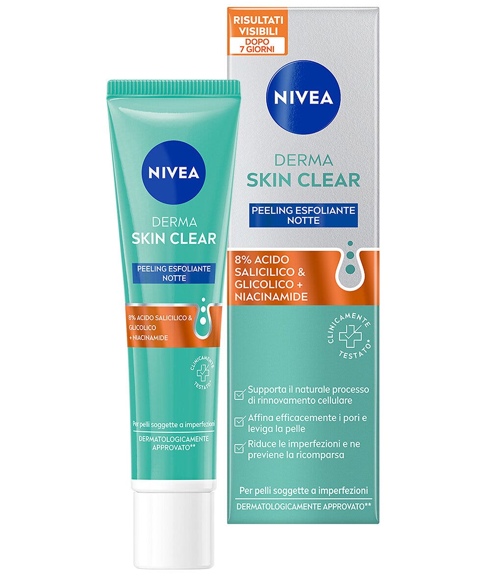Nivea Derma Skin Clear Peeling Anti-imperfecciones Exfoliante Facial para el Cuidado de la Piel 40 ml