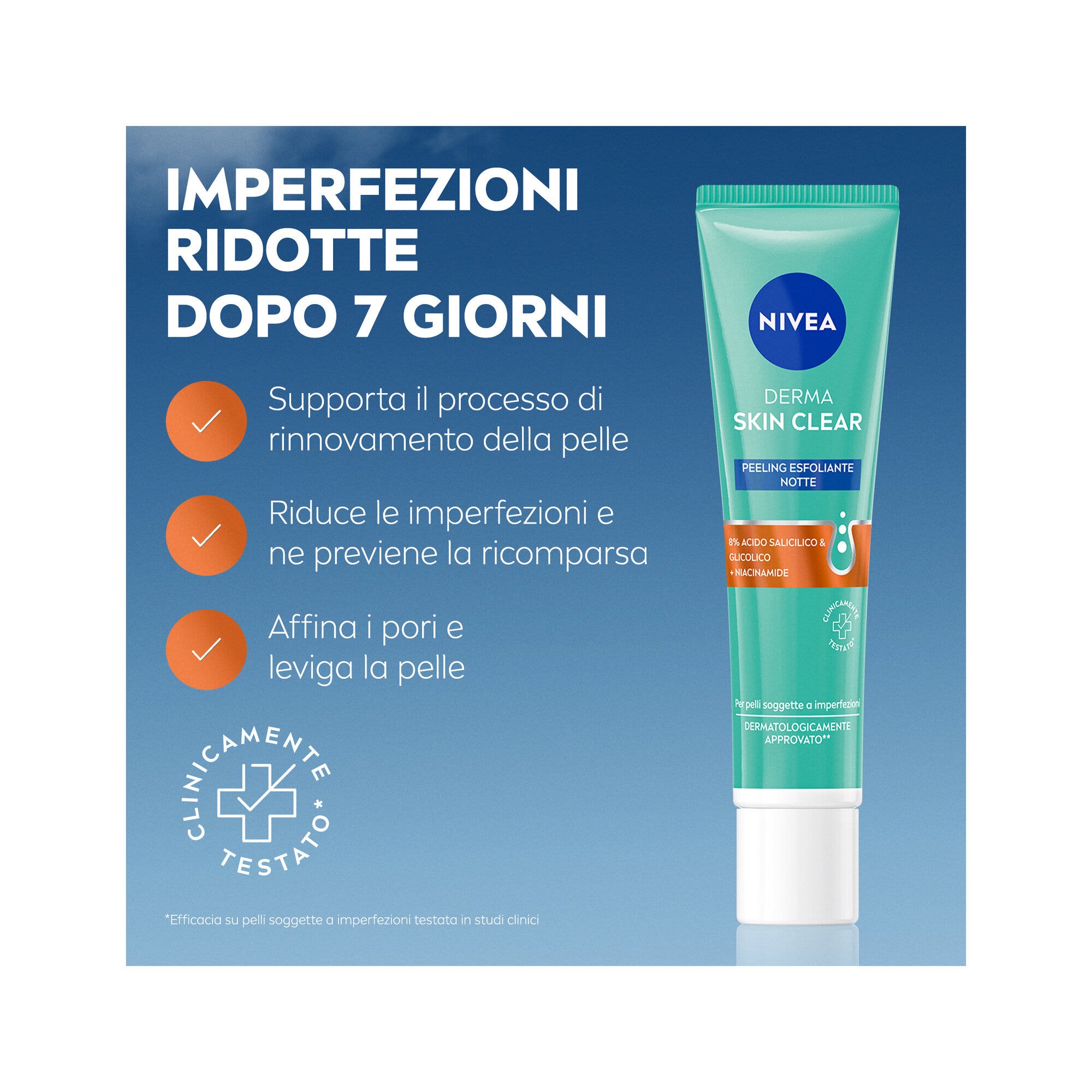 Nivea Derma Skin Clear Peeling Anti-imperfecciones Exfoliante Facial para el Cuidado de la Piel 40 ml
