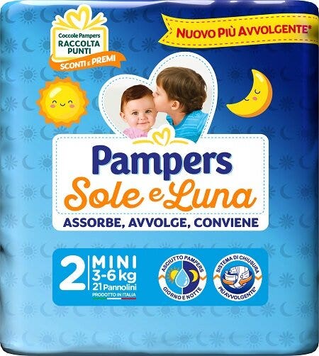Pampers Sole Luna Pañales Talla 2 Mini (3-6 kg) 21 unidades