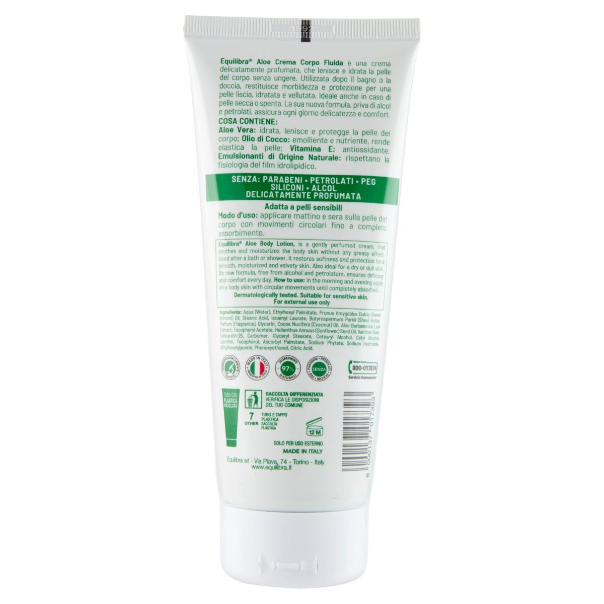 Equilibra Corpo Aloe Crema Corpo Fluida 200ml
