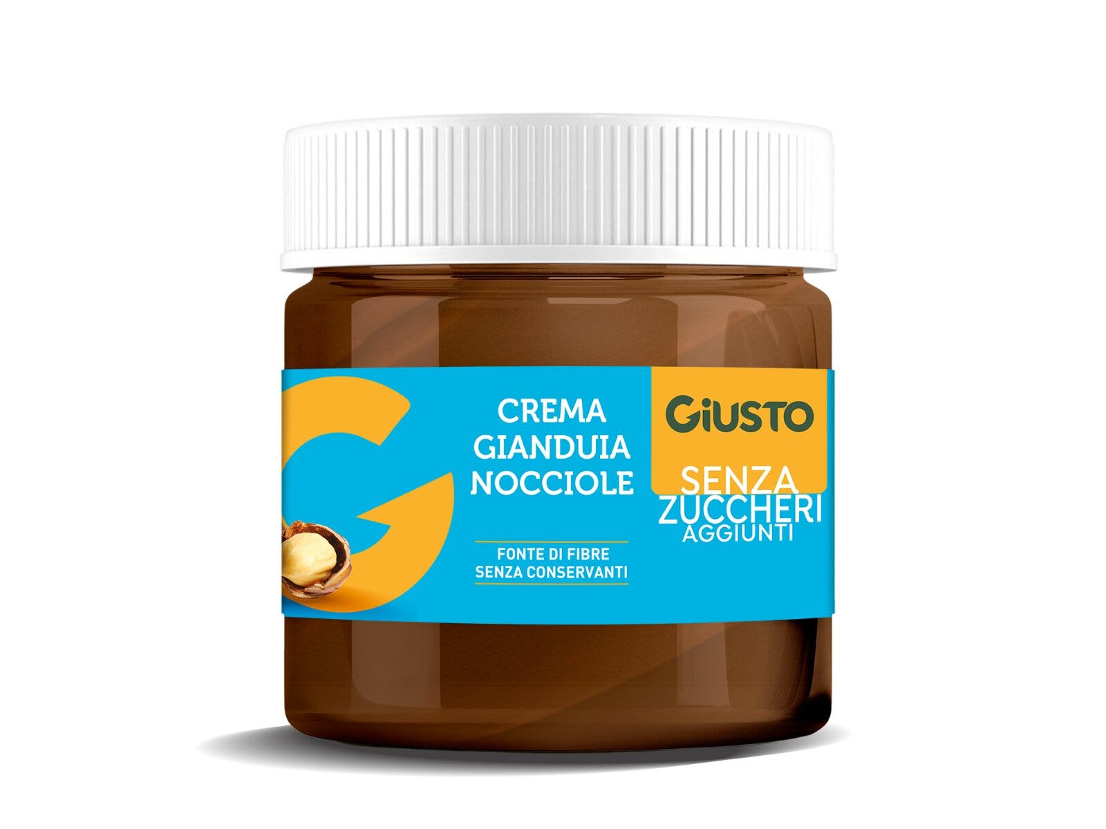 Giusto Crema Spalmabile Gianduia E Nocciole Senza Zucchero 200g