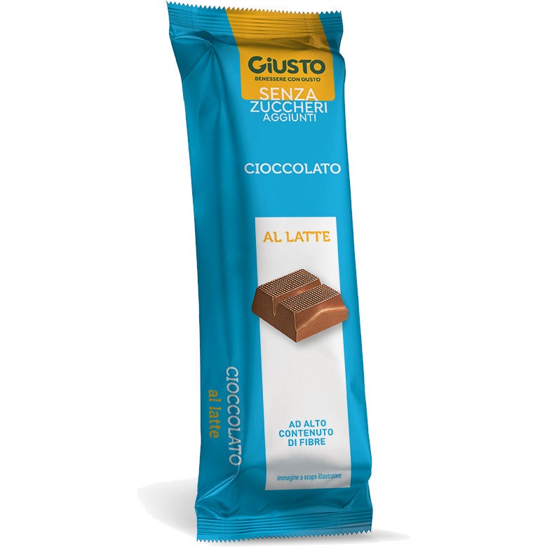 Giusto Sin Azúcar Barrita de Chocolate con Leche 42 g