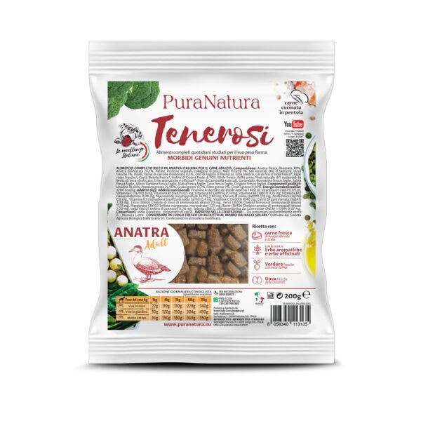 PuraNatura Tenerosi Pato Comida seca para perros adultos, bolsa de 200 g