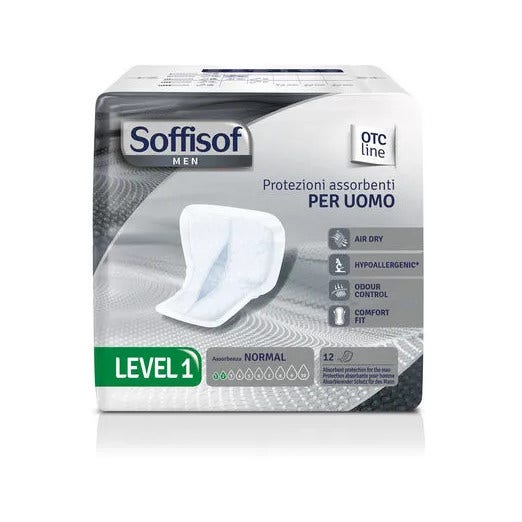 Soffisof Men Pañal para Incontinencia Conformado Nivel 1 Talla Única 12 Unidades