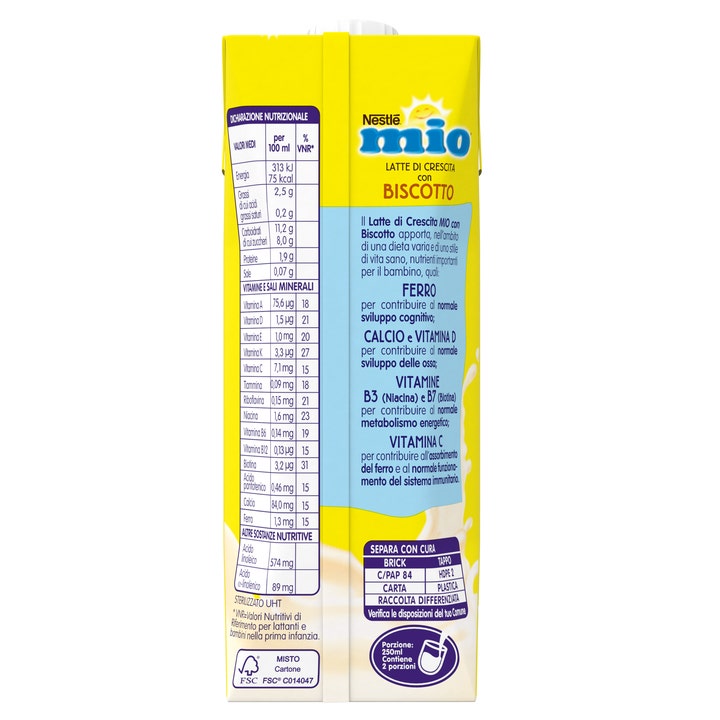 Nestlé Mio Latte Di Crescita Con Biscotto Liquido Brick 500ml