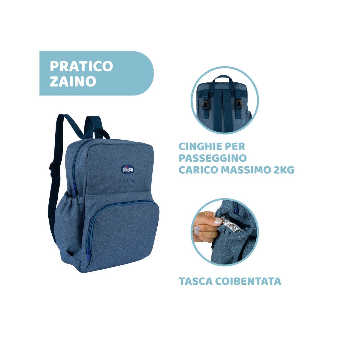 Chicco Natural Sensation Zaino Detergente Corpo&Capelli + Crema Lenitiva + Salviette
