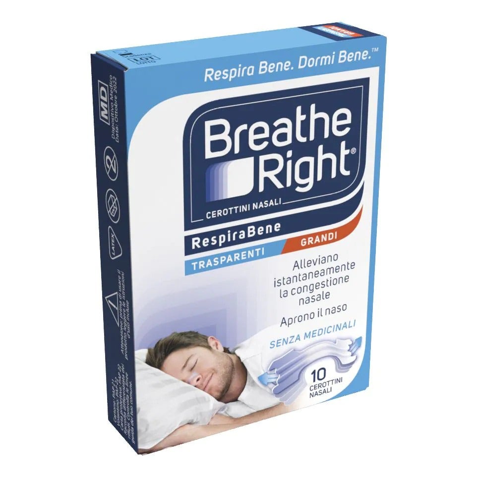 Breathe Right Parches nasales transparentes grandes 10 unidades
