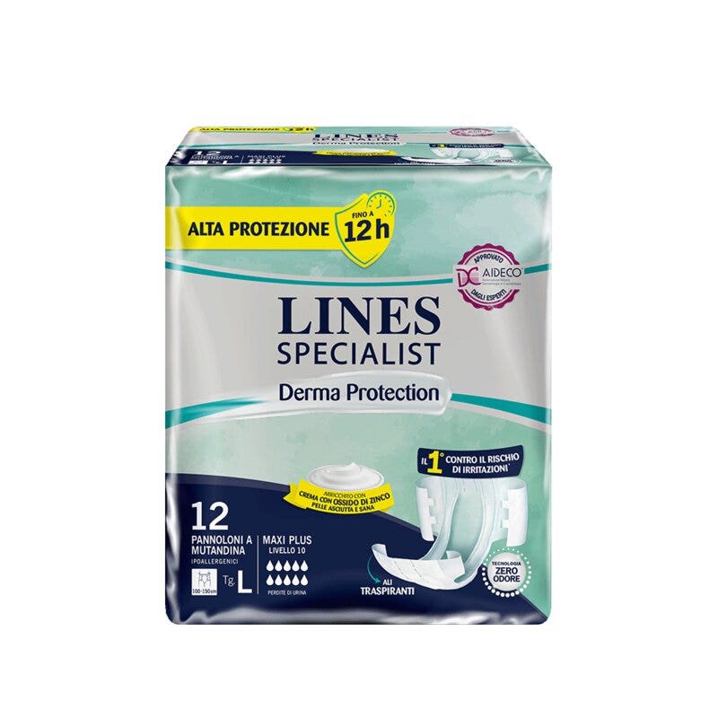 Lines Specialist Derma Protection Pañales tipo braguita talla L 12 unidades