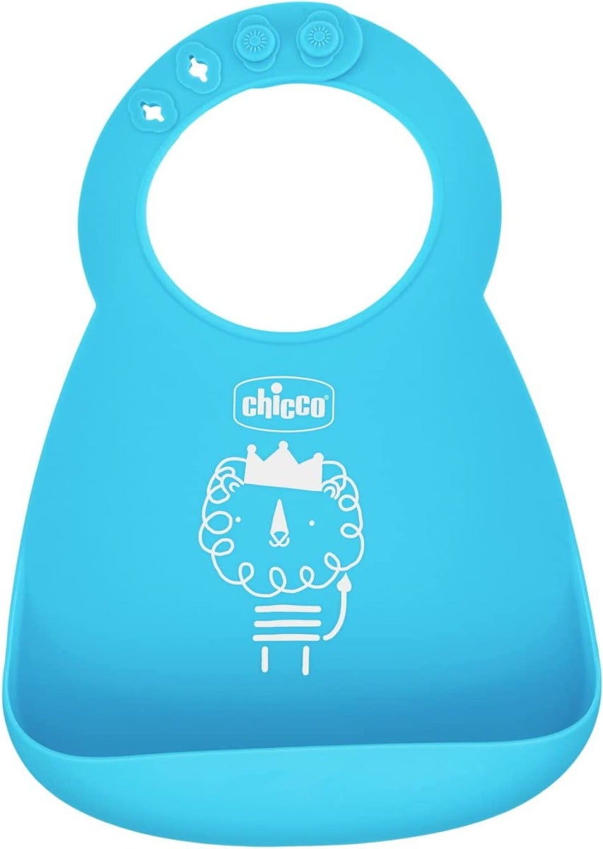 Chicco Bavaglino Silicone Easy Roll Colore Azzurro 6Mesi+