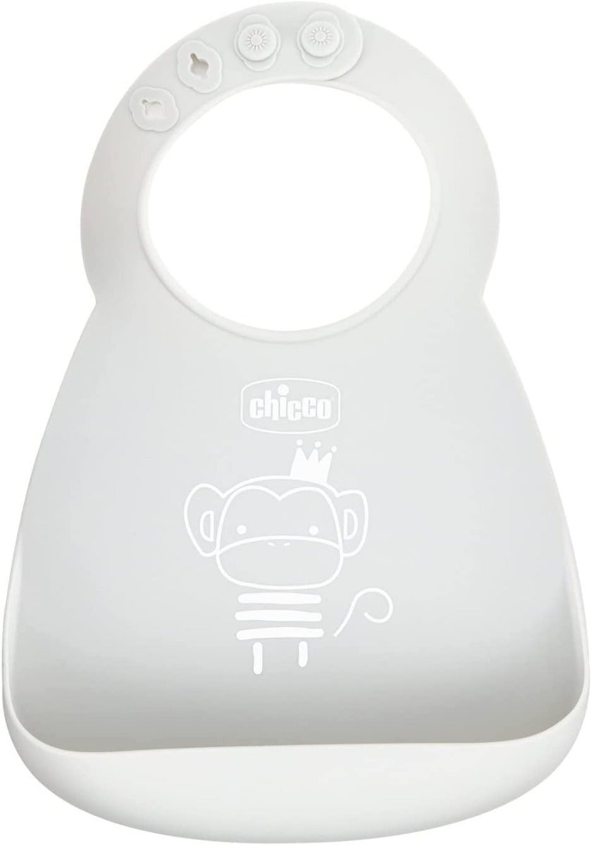Chicco Babero de silicona Easy Roll, color neutro, a partir de 6 meses