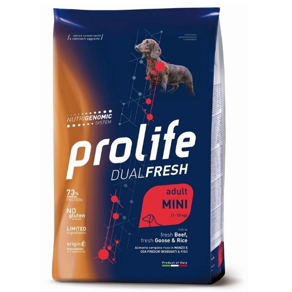 Prolife Dog Dual Fresh Adult Mini Beef Goose & Rice 600g