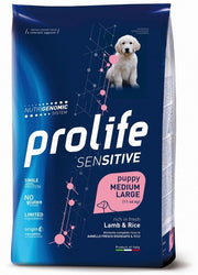 Prolife Dog Sensitive Cordero y Arroz - Pienso seco para cachorros de razas medianas/grandes - Saco de 10 kg