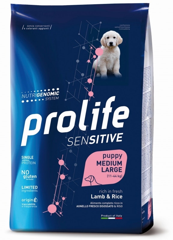 Prolife Dog Sensitive Cordero y Arroz - Pienso seco para cachorros de razas medianas/grandes - Saco de 10 kg