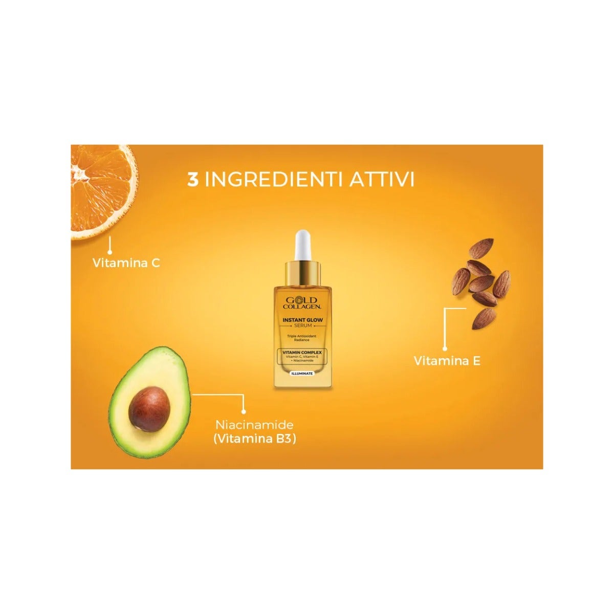 Gold Collagen Instant Glow, sérum facial, 30 ml