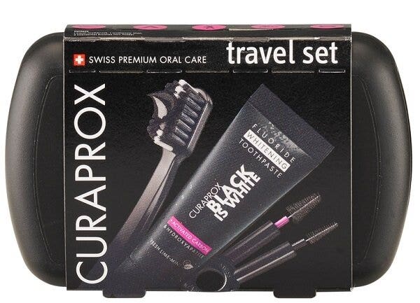 Curaprox Black is White Travel Set Dentifricio 10ml + Spazzolino