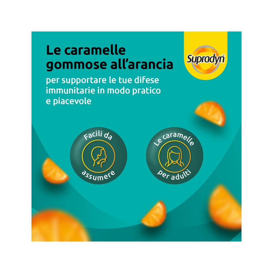Supradyn Difese Gummy Integratore Difese Immunitarie Vitamina C Vitamina D e Zinco 60 Caramelle