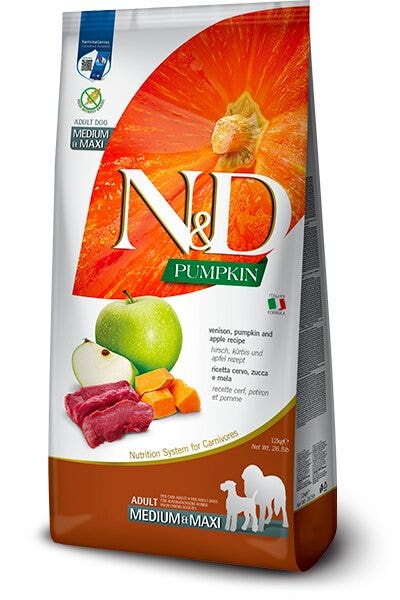 Farmina N&D Pumpkin Cibo Secco Cervo Zucca E Mela Per Cani Adulti Taglia Maxi 12kg