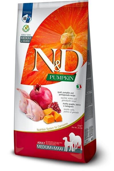 Farmina N&D Pumpkin Cibo Secco Quaglia Zucca E Melograno Per Cani Adulti 12kg
