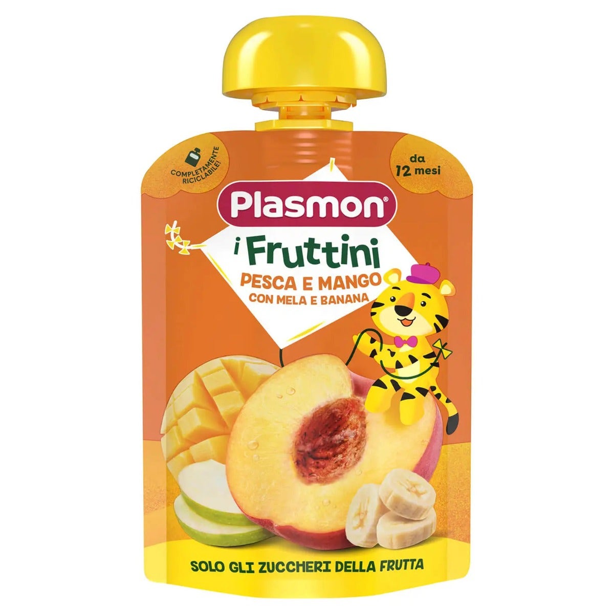 Plasmon I Fruttini Melocotón/Mango con manzana y plátano 130 g 12 meses+